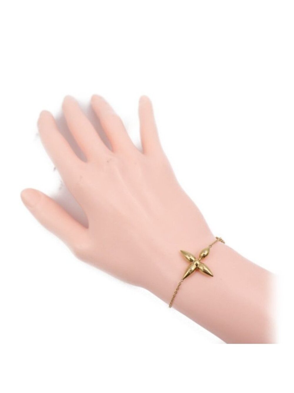 Louis Vuitton Bracelet Louisette Metal Gold Flower Viton - Picture 10 of 10